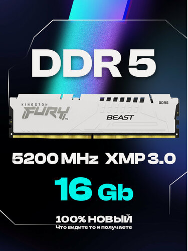 Изображение товара Оперативная память Beast White DDR5 5200 МГц 16 ГБ