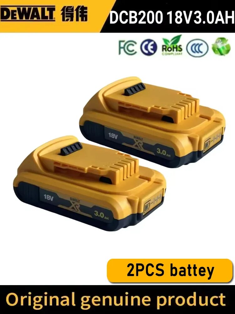 18V 3000mAh Аккумулятор для электроинструмента Dewalt DCB200 Перезаряжаемые литиевые батареи для электроинструмента 20V 18V
