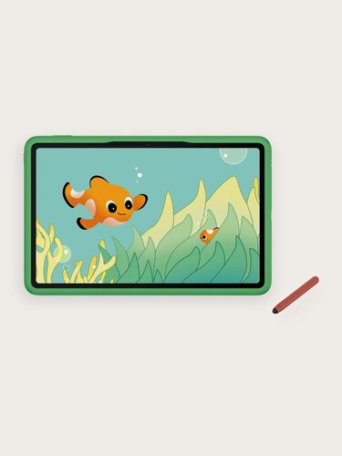 Изображение товара Планшет HUAWEI MatePad SE 11 Kids, 4/128 ГБ, зеленый чехол, серый планшет (53014JHM)