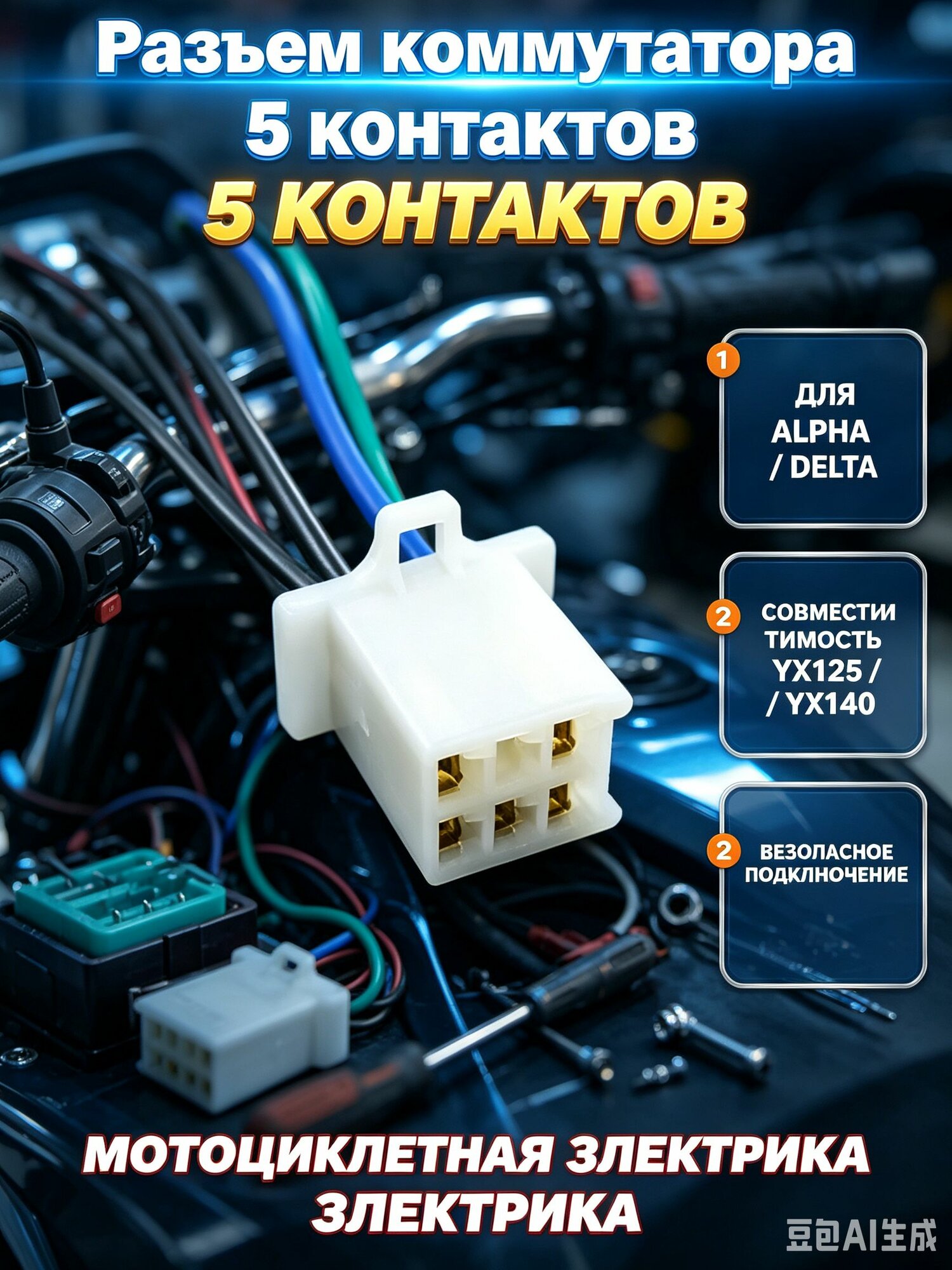 Разъем коммутатора 5 контактов Alpha, Delta, YX125, YX140