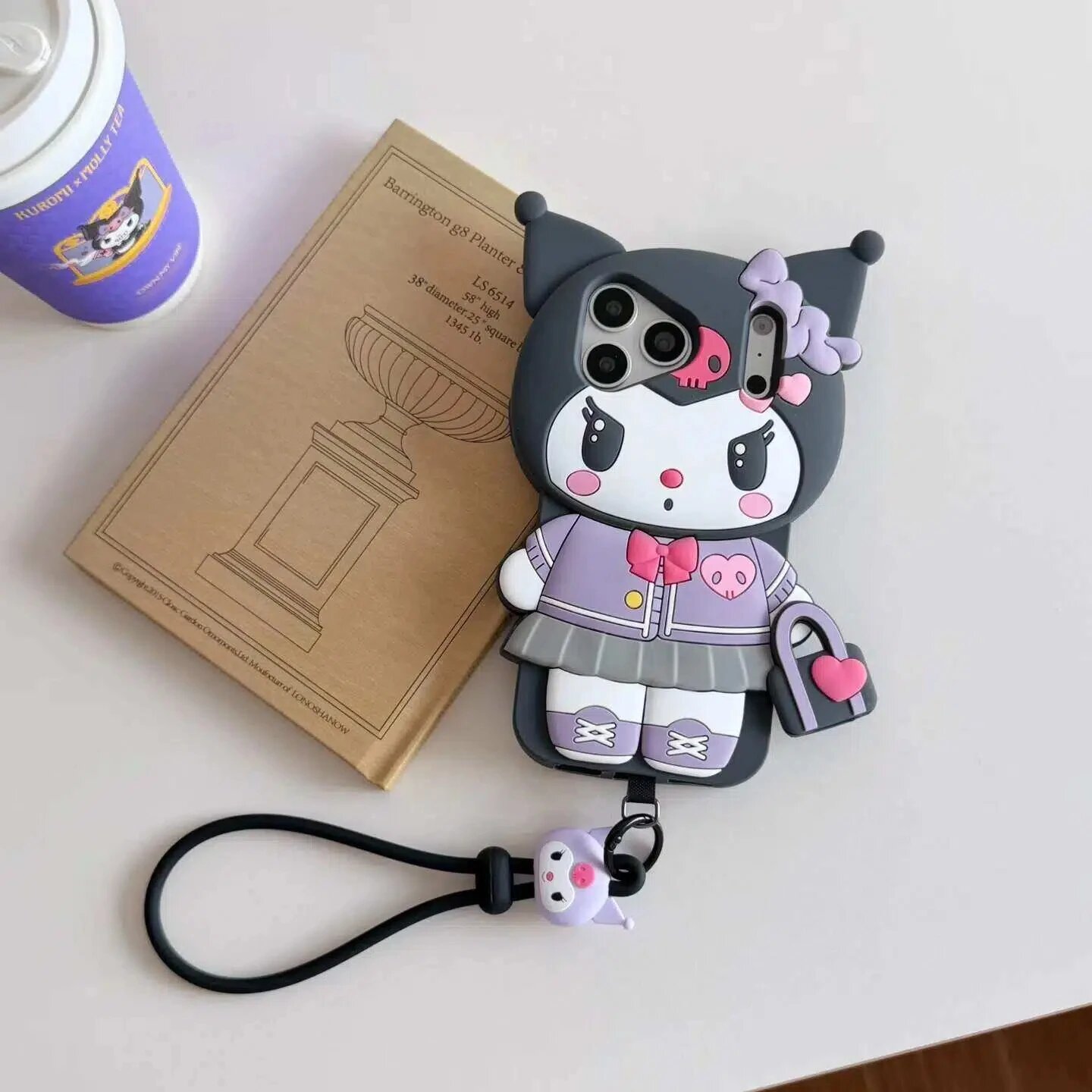 3D чехол Kuromi на iPhone 15 Pro с lanyard