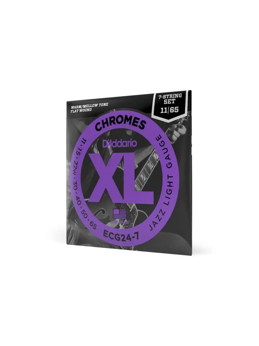 D ADDARIO ECG24 -7 Струны для электрогитары, Jazz Light, сталь