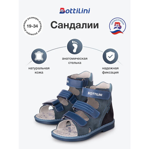 фото Сандалии bottilini, размер 34, синий