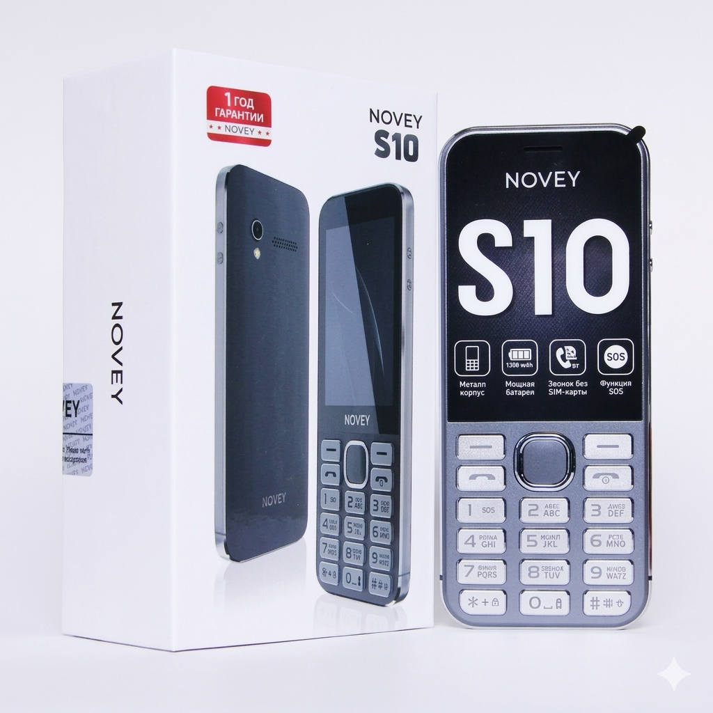 Кнопочный телефон Novey S10 grey, dark grey 2G, SIM-карт : 2 GSM