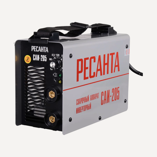 Изображение товара Сварочный аппарат Ресанта САИ-205 инвертор ММА DC, (65/77), 7.3 кВт, горячий старт, антизалипание, форсаж дуги, серый