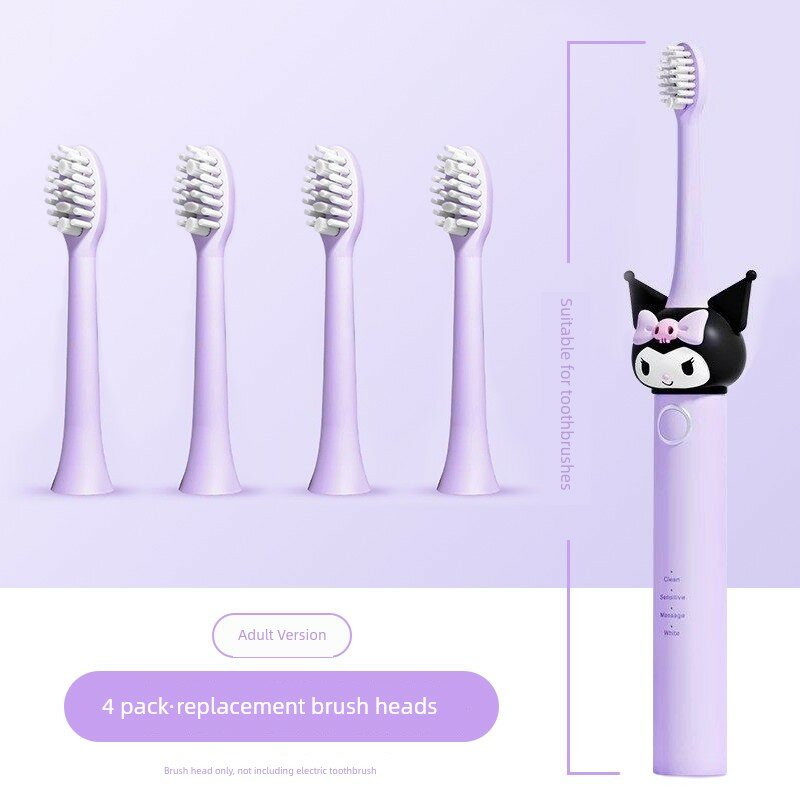 Сменная насадка для электрической зубной щетки Kuromi, модель Hello Kitty для взрослых и детей, насадка с мягкой