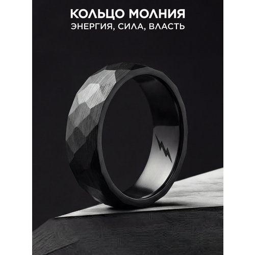 фото Кольцо noima, керамика, размер 20, ширина 6 мм, серый