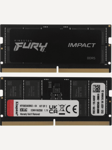 Изображение товара Память DDR5 2x32GB 5600MHz Kingston KF556S40IBK2-64 Fury Impact RTL PC5-44800 CL40 SO-DIMM 262-pin 1.1В dual rank RTL