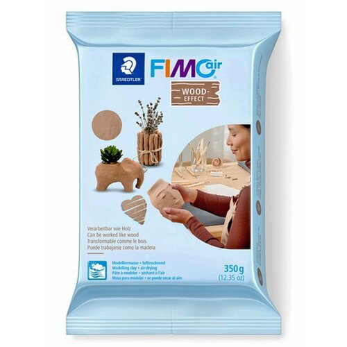 фото Полимерная глина самозастывающая fimo air basic 8150-w7 эффект дерева (wood-effect) 350 г, цена за 1 шт.