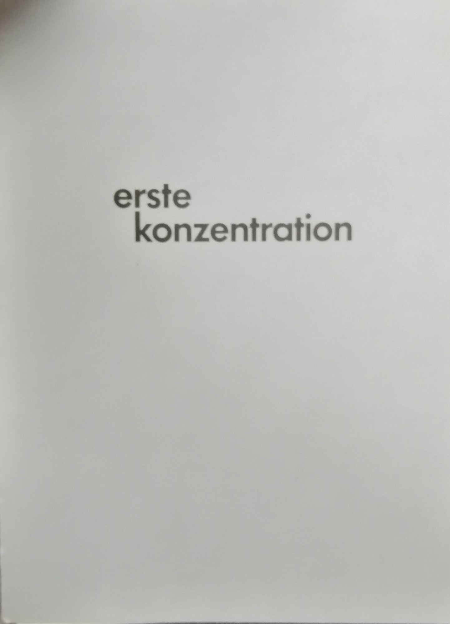 Erste konzentration. Каталог на английском языке