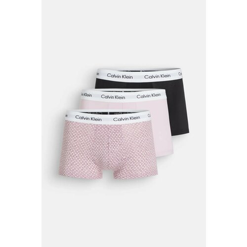 фото Трусы calvin klein low rise trunk classic fit, комплект из 3 шт., размер xl, черный/розовый