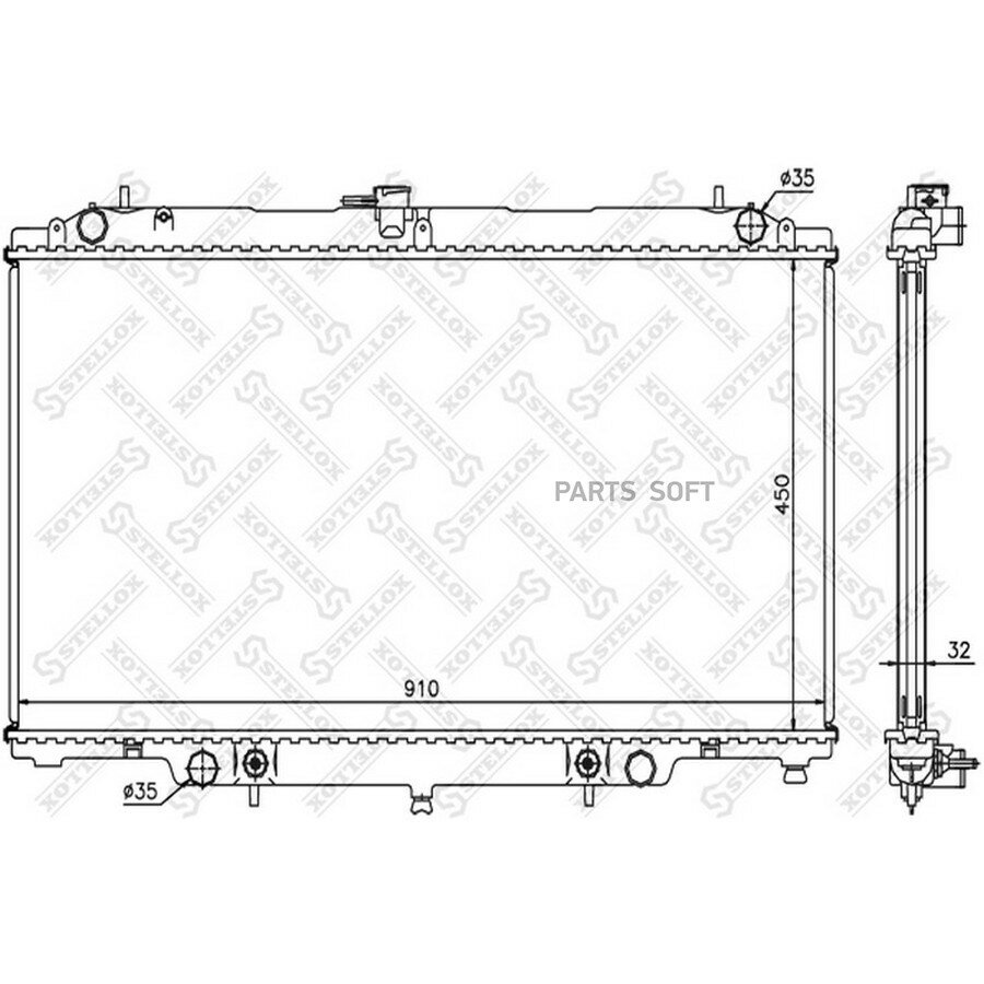 STELLOX 1026582SX 10-26582-SX радиатор системы охлаждения! МКПП\ Nissan Patrol GR 2.8TDiC 97-00/3.0TDiD 00>
