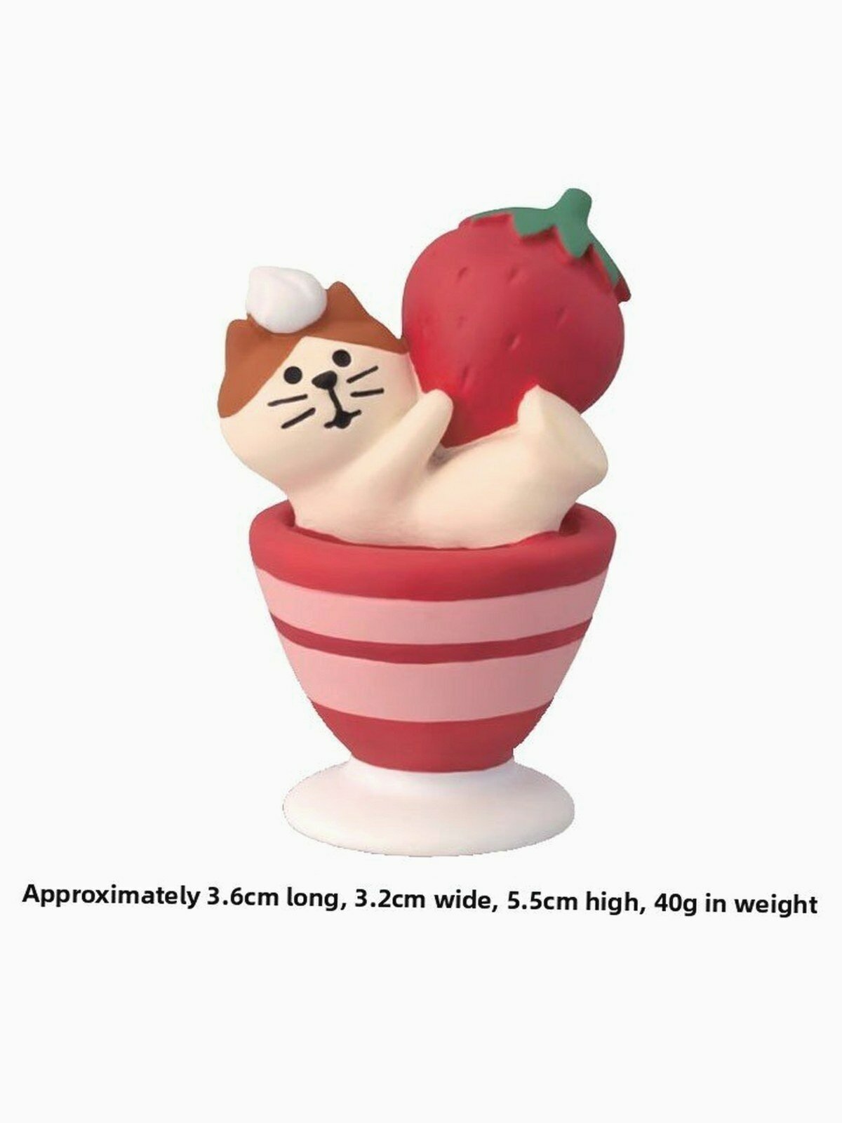 Cat resin craft with dessert motifs for gift and cream pudding cat