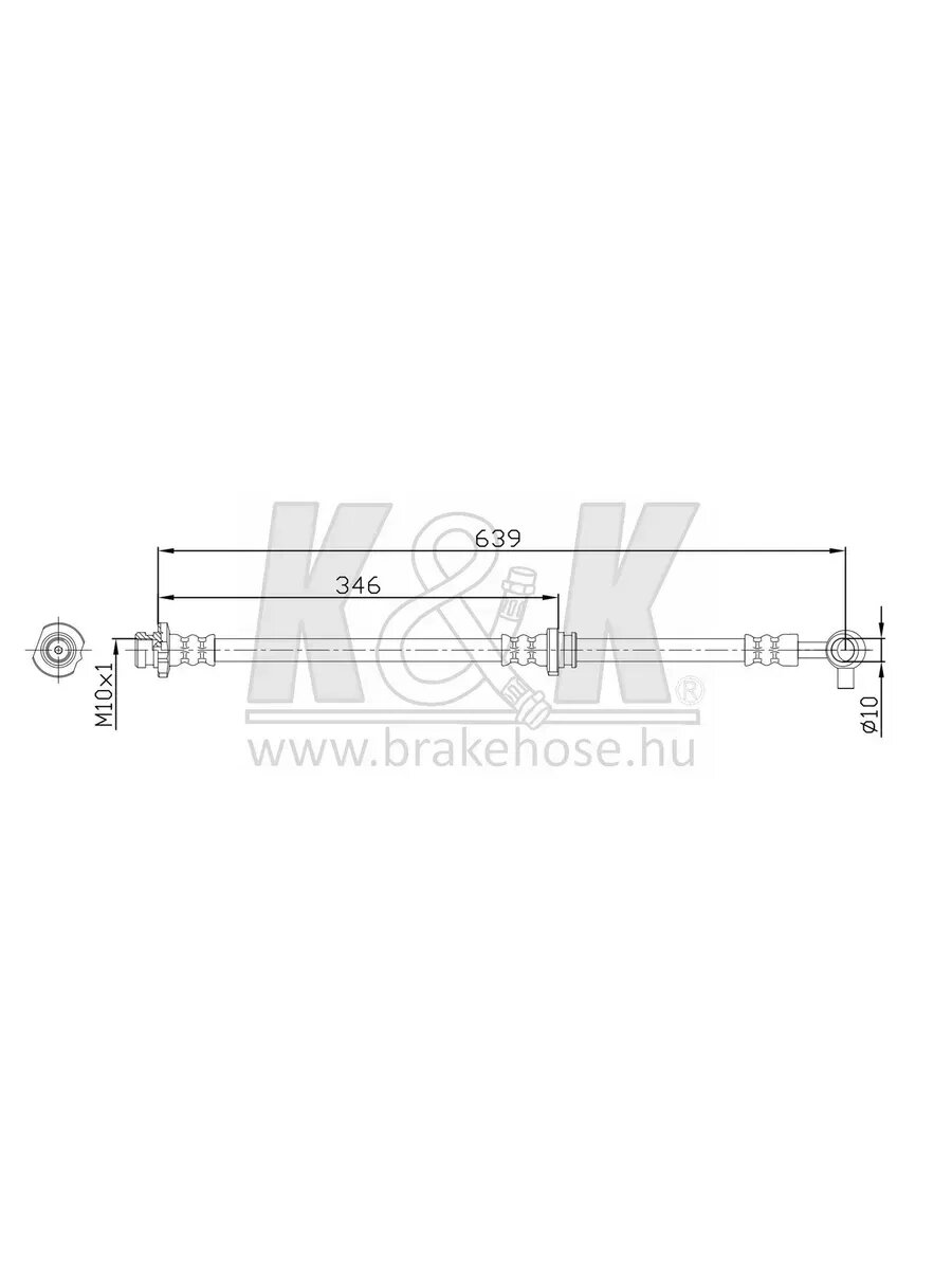 Шланг тормозной Nissan Juke 1.6 DIG-T K&K