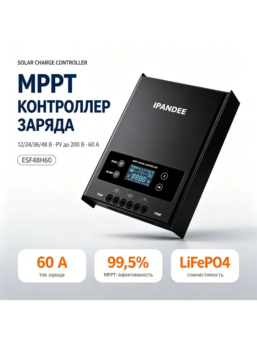 MPPT контроллер заряда Мпт mppt 60а 200В 3120вт