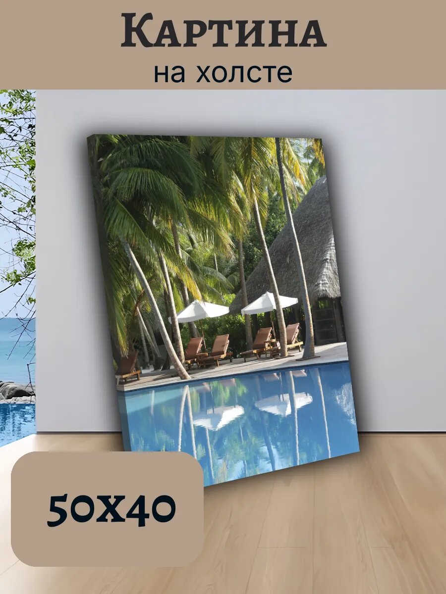 Картина Постер Мальдивы Maldives 40x50 тропический пейзаж