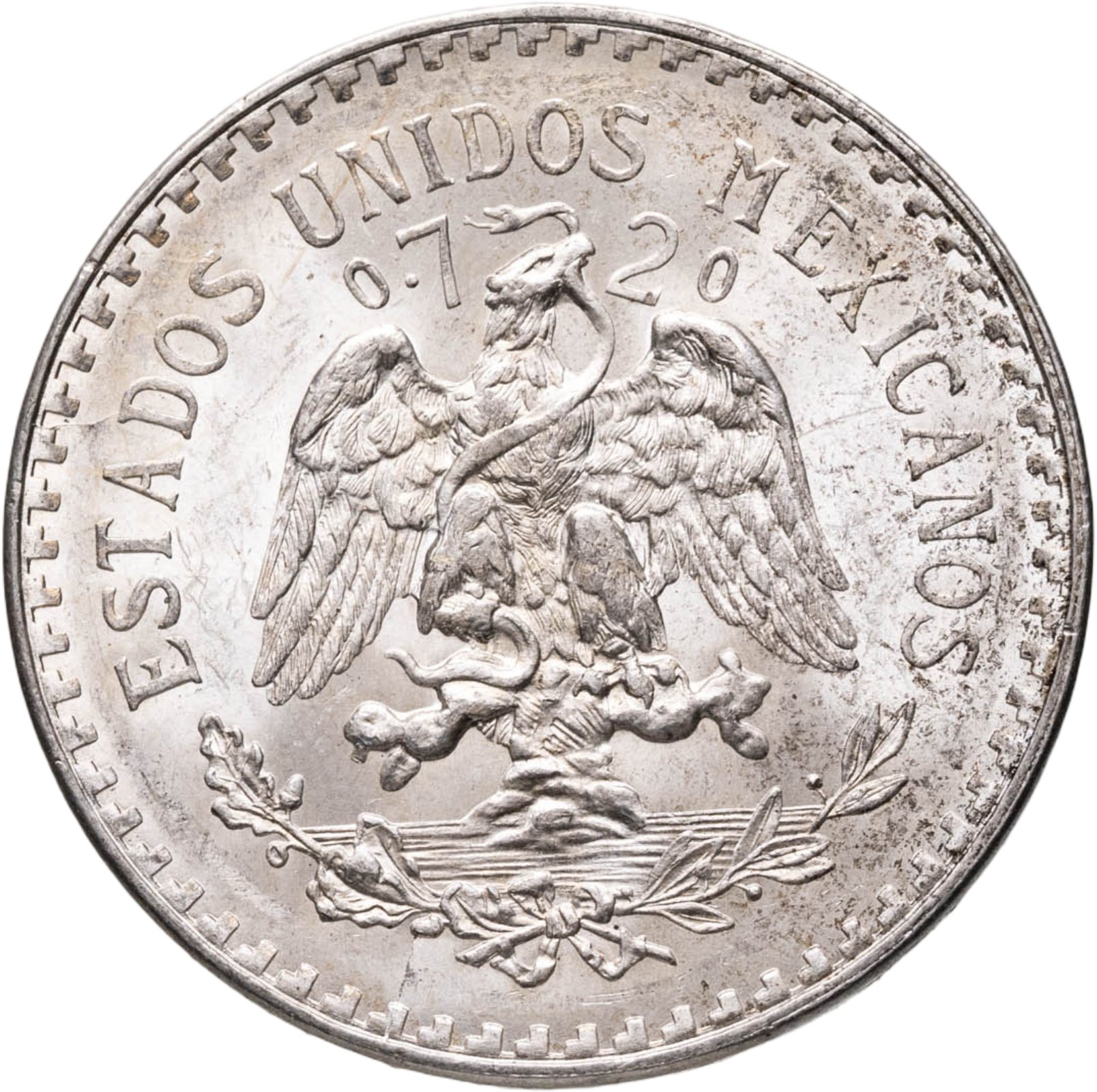 Мексика 1 песо peso 1938, Серебро 720, в сохранности UNC