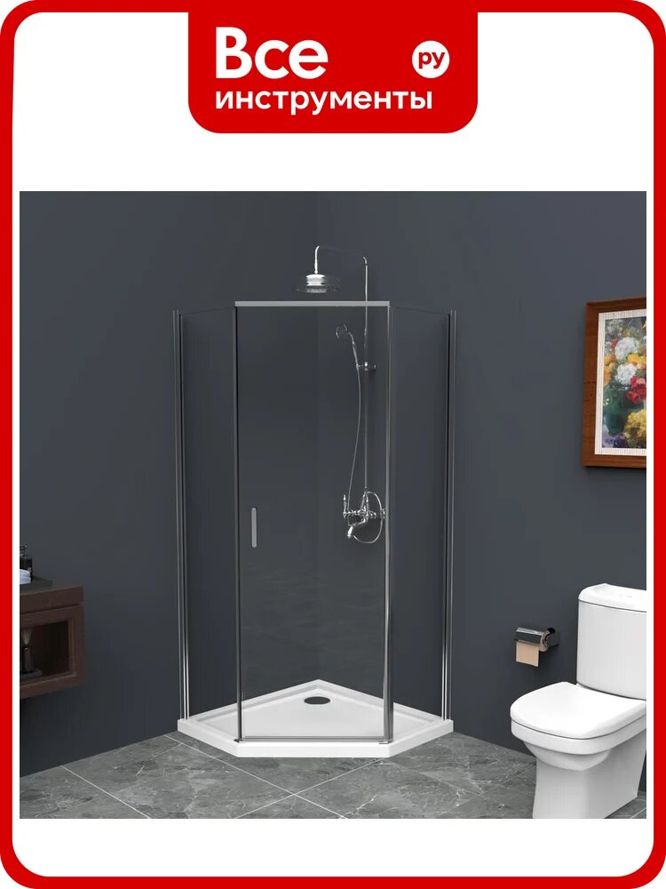 Душевой уголок BelBagno UNO-195-P-1-100-C-Cr