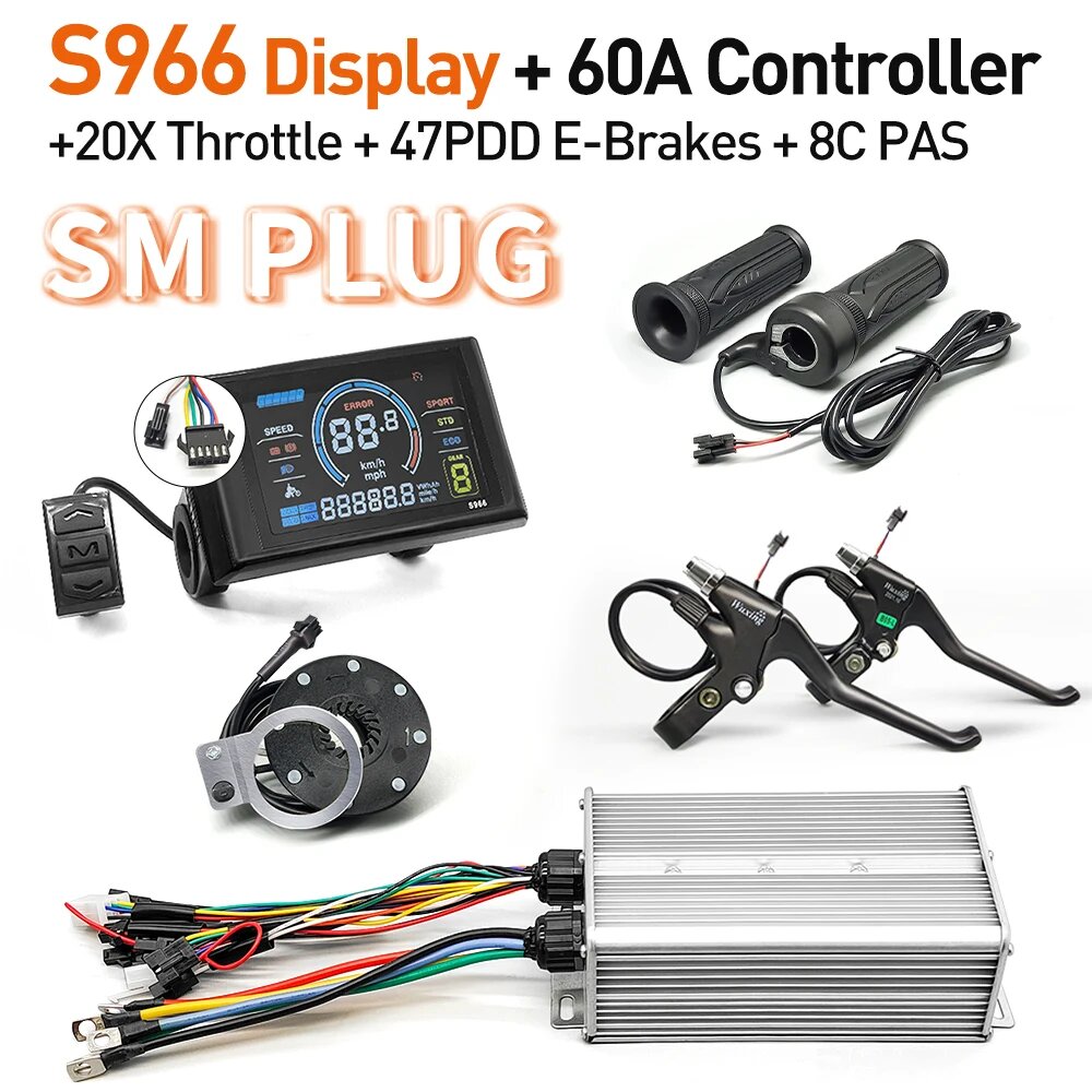 Контроллер электровелосипеда S966 60A, 5SET