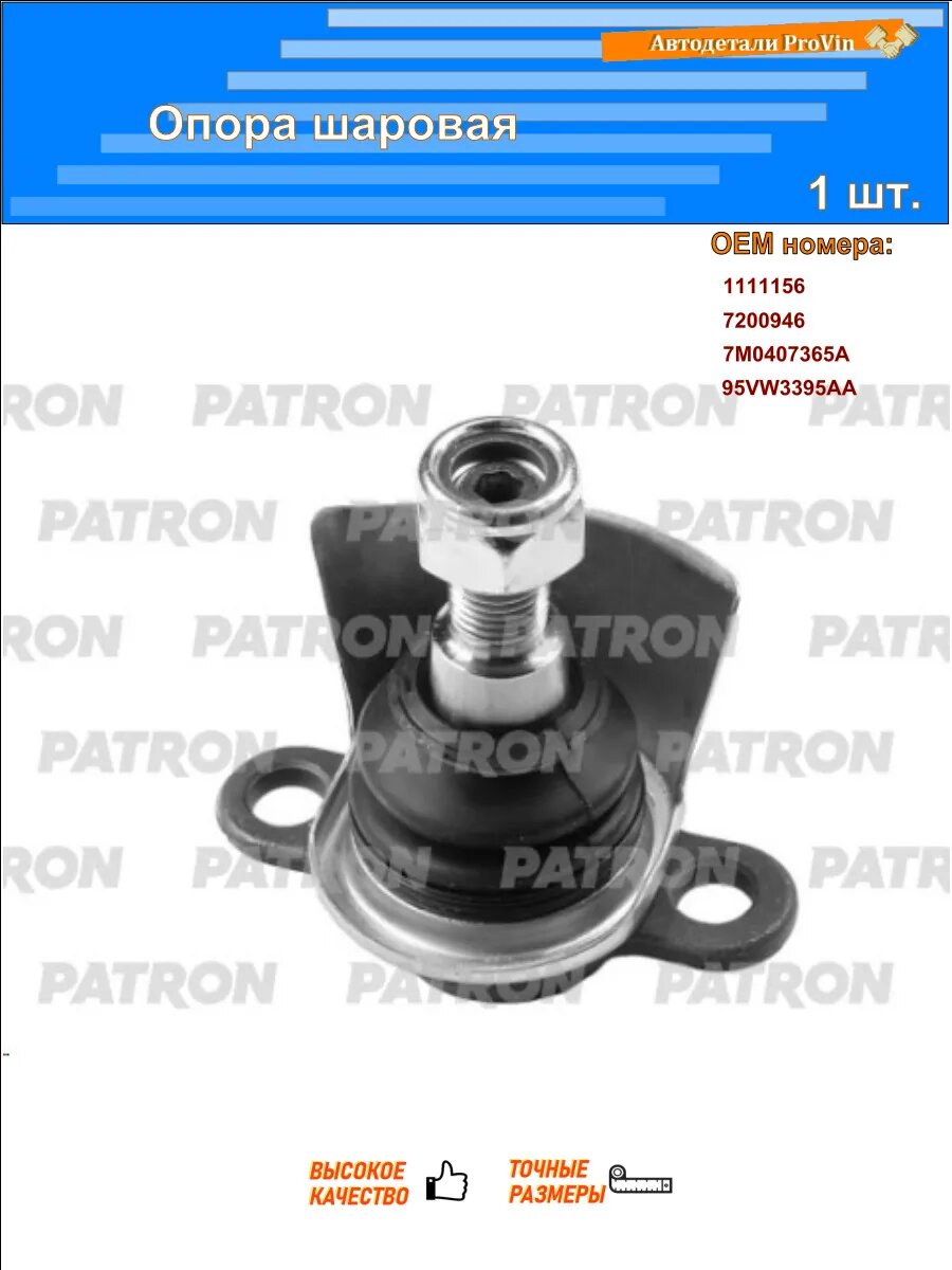Шаровые опоры PATRON ps3020