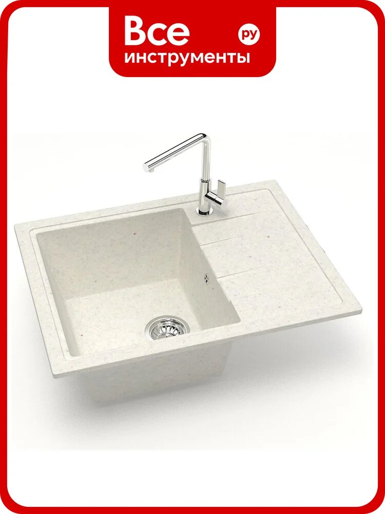 Мойка AQUADREAM матовая 150/Q7 хлопок прямоугольная с крылом AQ150Q007