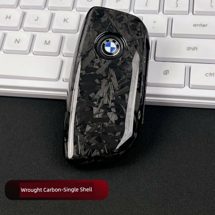 Одиночный чехол для ключа из кованого углеродного волокна для BMW 5 Series, черный премиум аксессуар