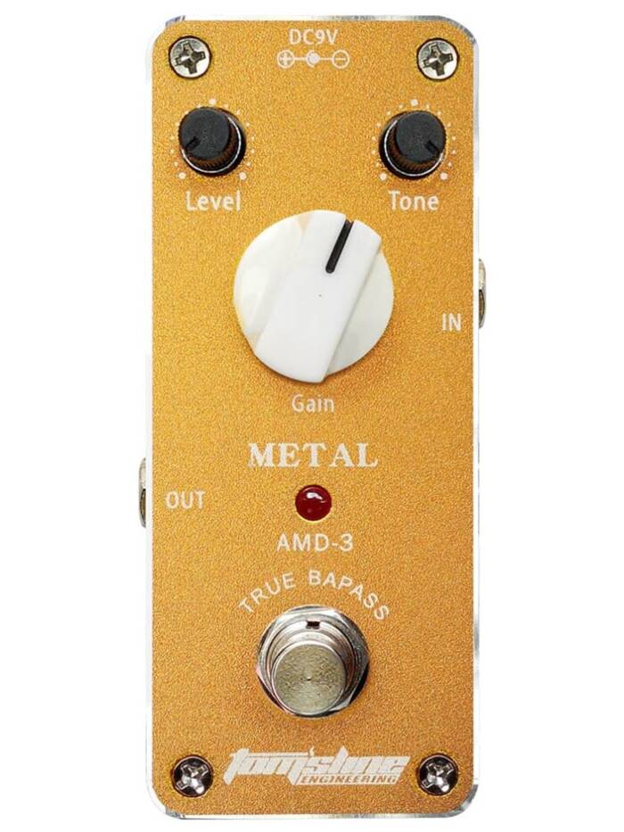 TOMSLINE AMD-3 Педаль эффектов Metal Distortion, размер mini, питание от БП 9в