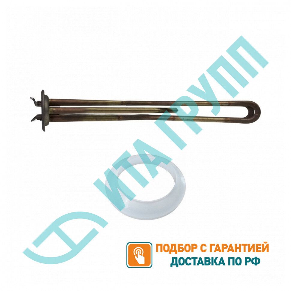 Комплект ТЭН 2кВт (2000Вт) RF для горизонтального водонагревателя Timberk, ATT, Etalon, Thermex под анод М6 + прокладка, 10062K1