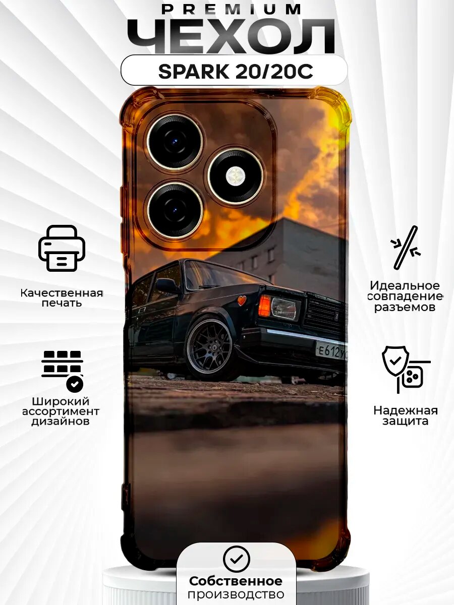Чехол на SPARk 20/20C с с принтом жигули 2107
