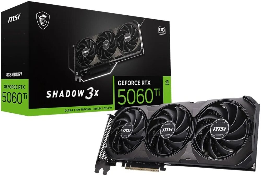 Видеокарта MSI GeForce RTX 5060 Ti SHADOW 3X OC CLASSIC, 8 ГБ