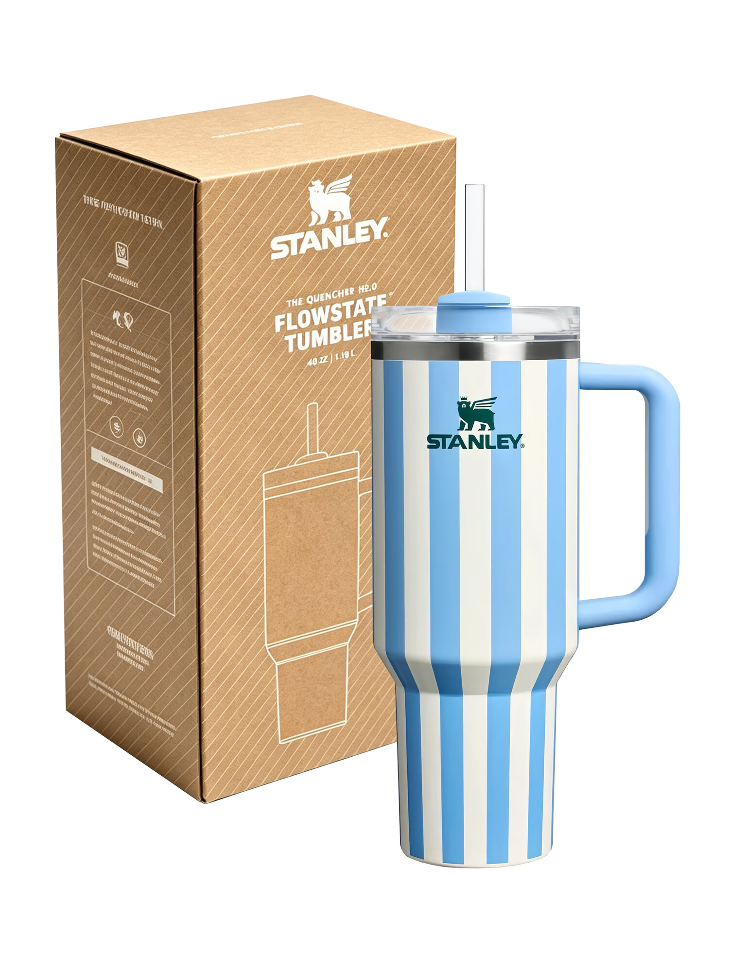 Термокружка Stanley Quencher H2.0 FlowState™ 1.18 л (40 oz), с трубочкой, Cornflower Cabana Gloss