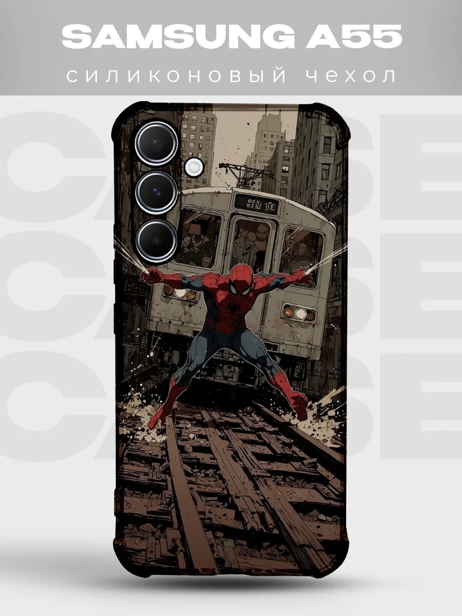 Чехол на Samsung A55 Человек-паук комикс spider man марвел