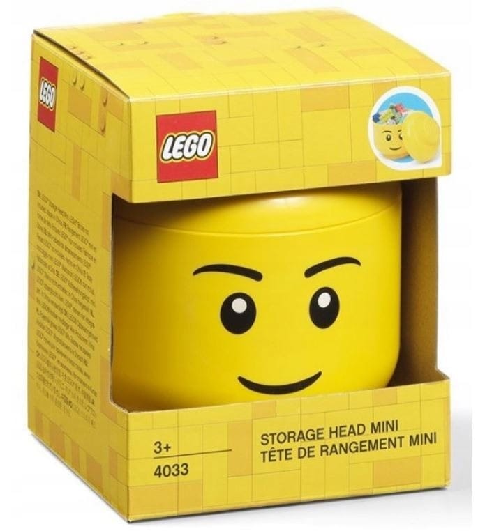 Подставка канцелярская LEGO мини-голова мальчик, желто-черный, размер XS, 0.36 л