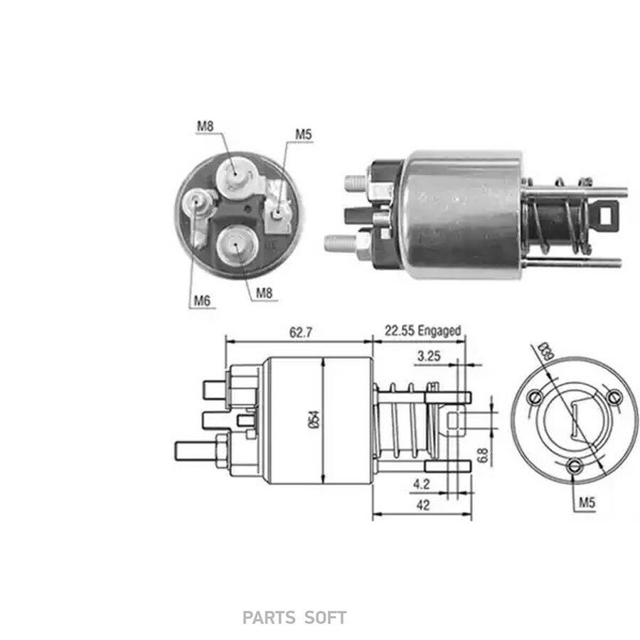 Тяговое реле, стартер от официального дистрибьютора, MAGNETI MARELLI, артикул 940113050423