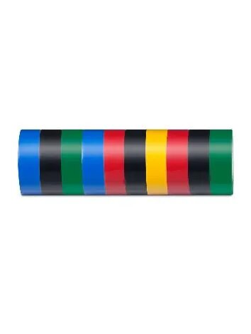 Изолента / изоляционная лента INTP01315-100, 0,13*15мм, 100 м, комплект 10 штук, мультиколор STEKKER 39289