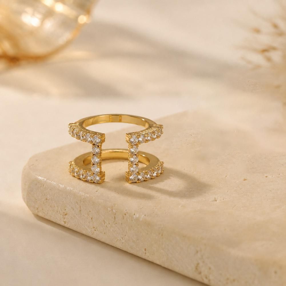 Накладка на умное кольцо Oura Ring 5/4, золотая, с цирконием, размеры 6-10, 1 шт, в коробке