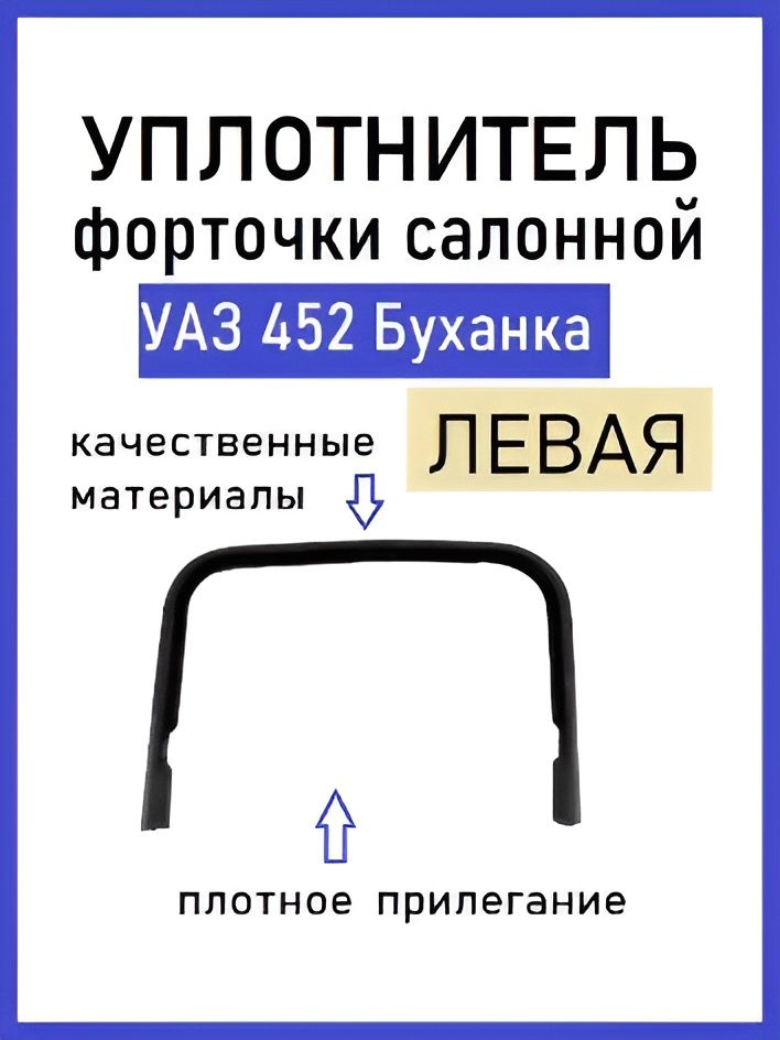Уплотнитель форточки салонной на УАЗ 452 Буханка (левая)