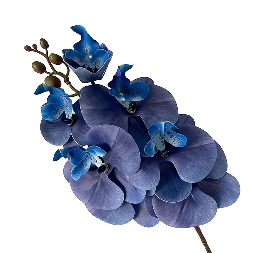 Искусственные цветы орхидея фаленопсис из шелка 59 см Blue
