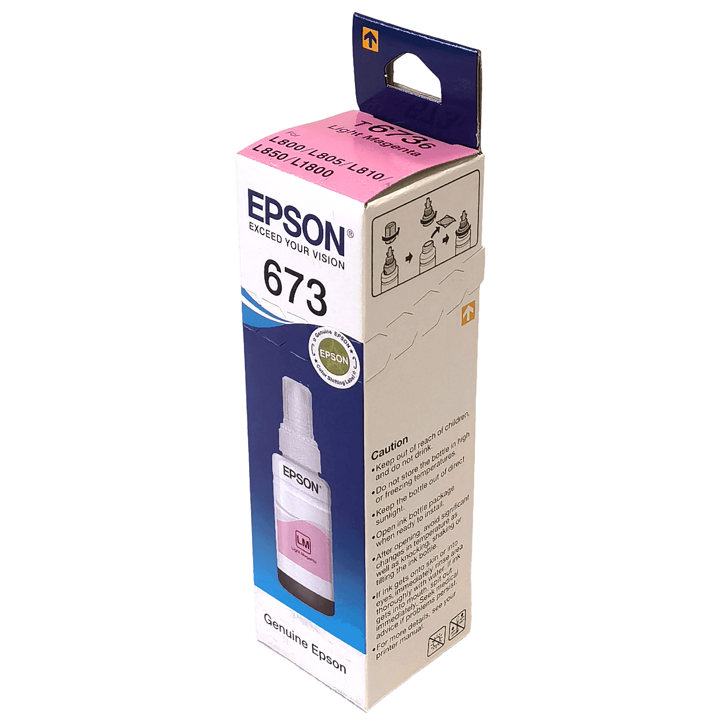 Чернила для принтера Epson T6736 (C13T67364A), Light Magenta/Светло-Пурпурные, 70 мл