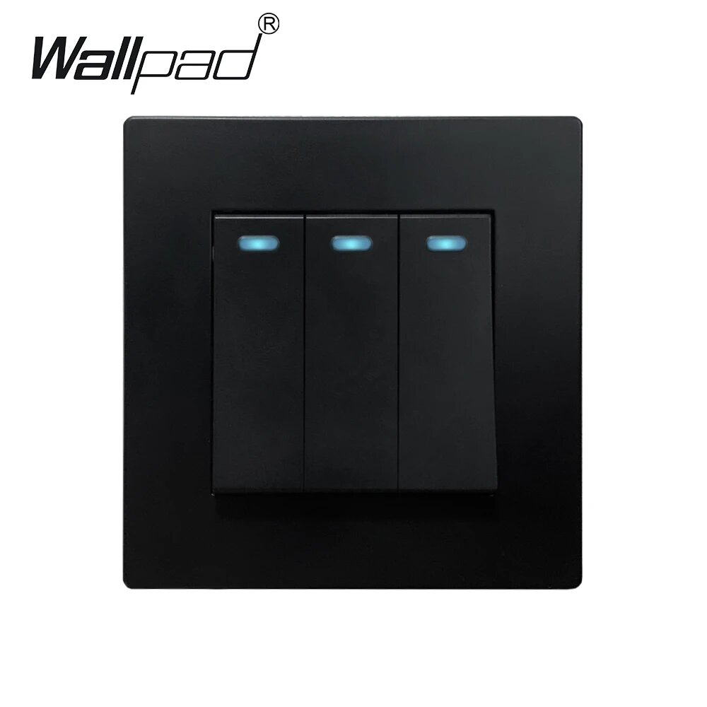 Выключатель Wallpad 3 Gang, черный