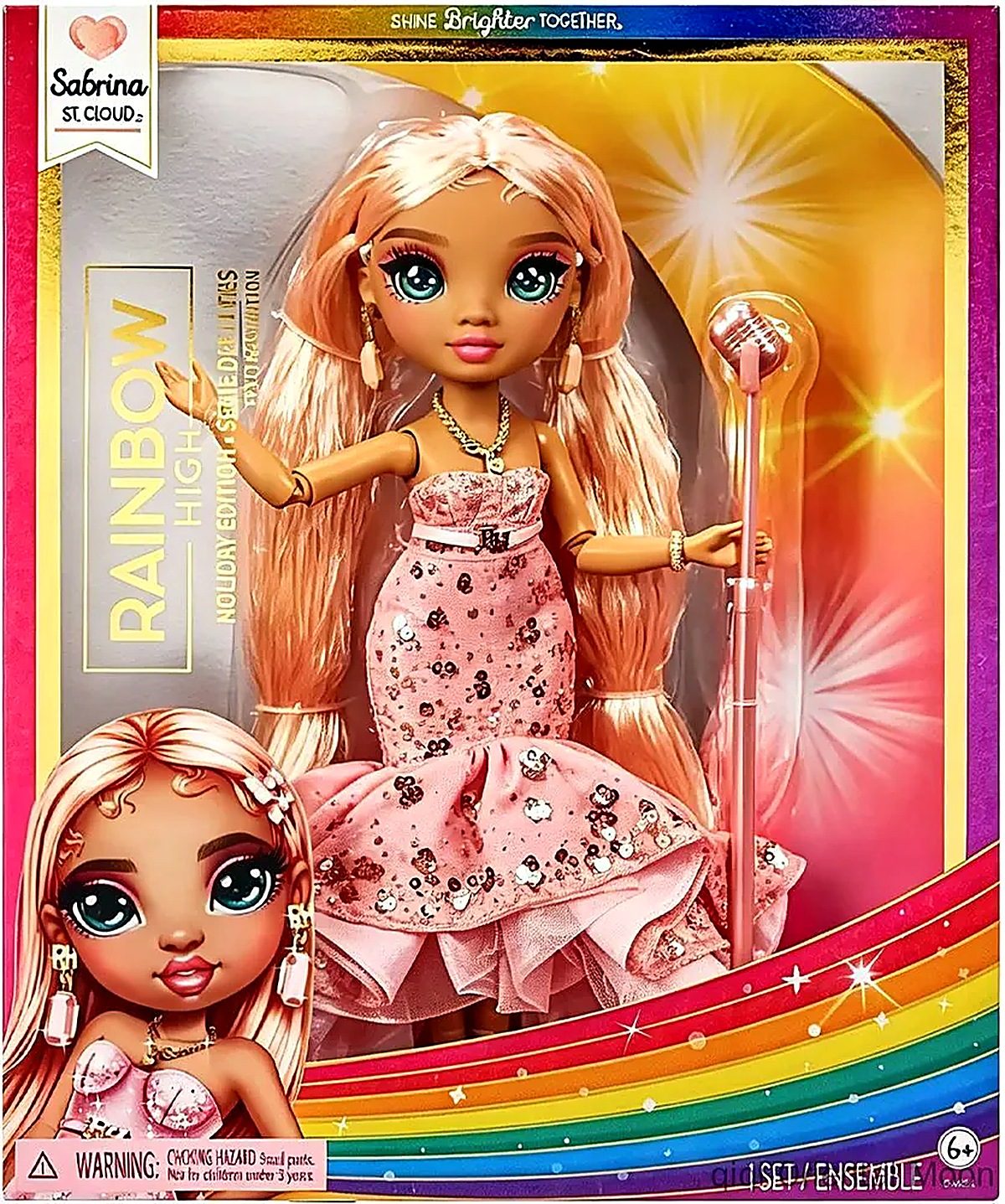Rainbow high куклы/Рейнбоу Хай Сабрина Розовый Кварц, 30x28x10 см
