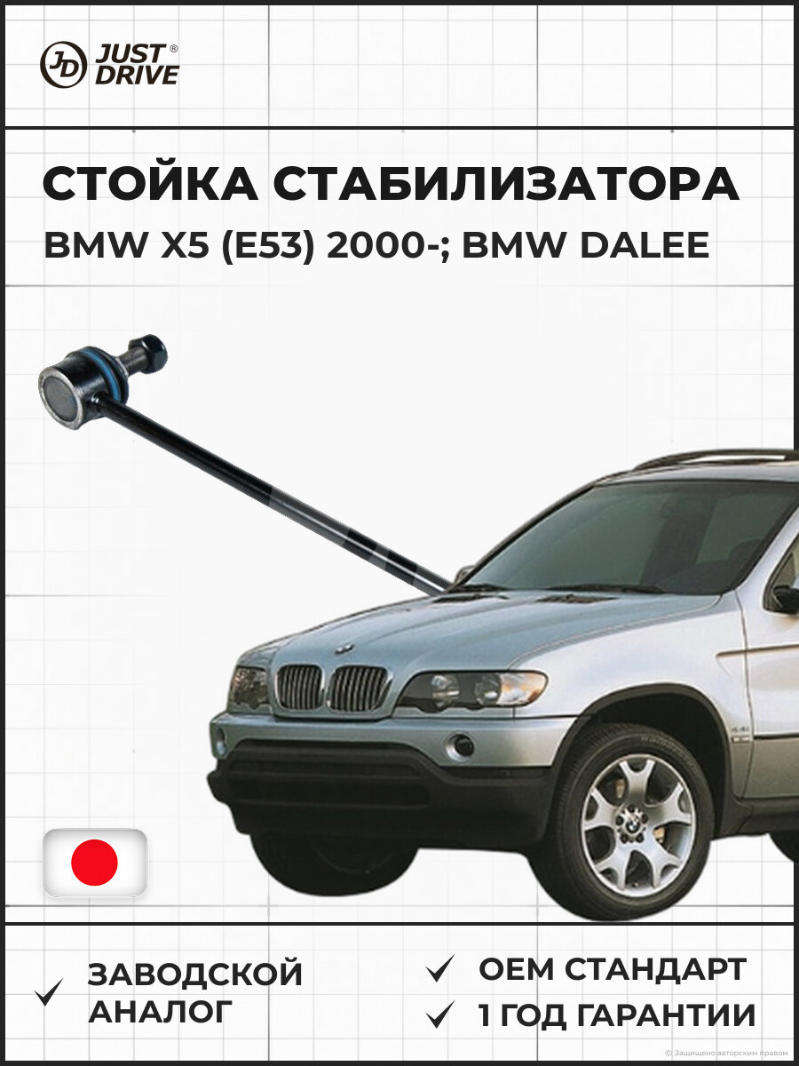 Стойка стабилизатора передняя правая JUST DRIVE JSL0113R BMW X5 (E53) Бмв X5 2000 и далее
