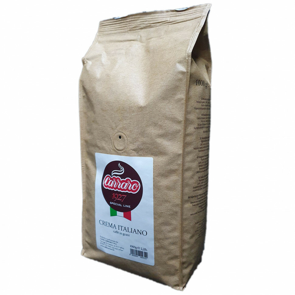 Carraro Crema Italiano (Крема Италиано), в зернах, 1кг