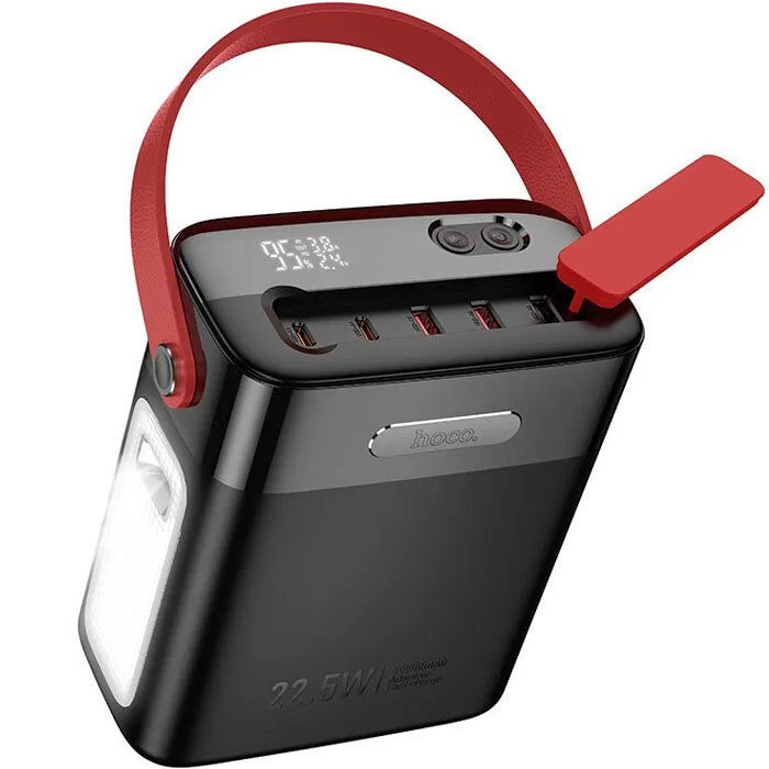 Внешний аккумулятор 80000 мАч powerbank Hoco J143 Black 3USB+2Type-C 3.0A PD 20W быстрая зарядка, черный