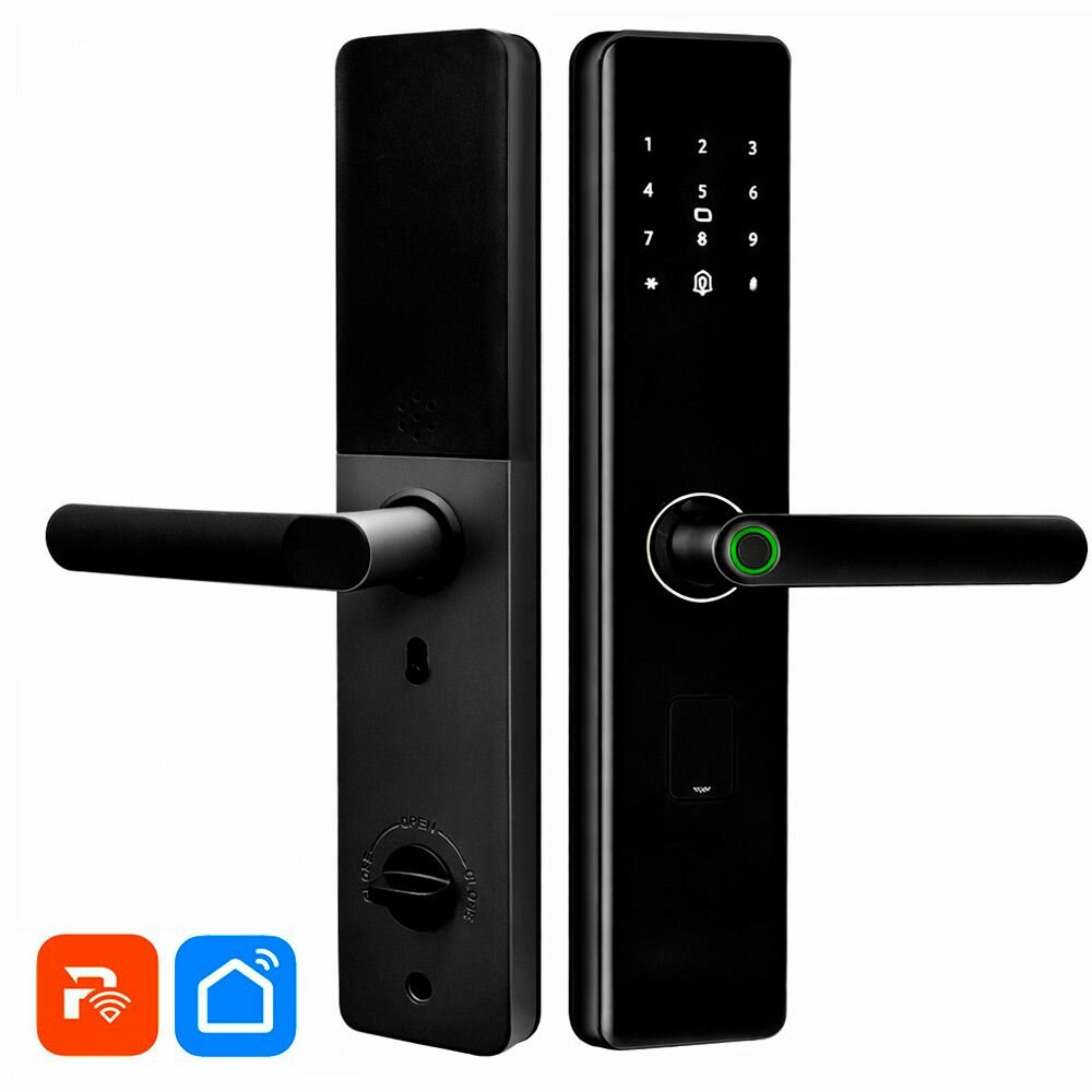 Умный замок на входную дверь PS-Link PS-K2 с WIFI / Tuya Smart / отпечаток пальца / 4 ригеля / RFID карты