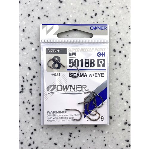 Крючки рыболовные Owner ISEAMA 50188 №8 - диаметр 0,81 - в наборе 9 шт