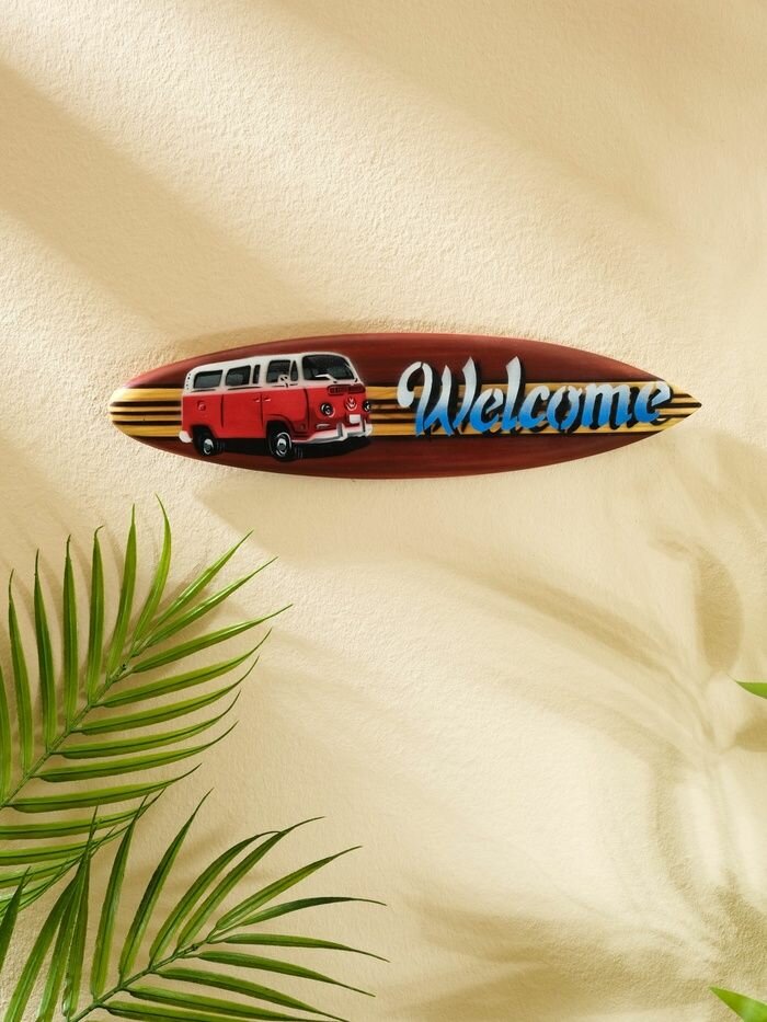 Панно Доска для сёрфа Welcome , дерево, 30 7 см