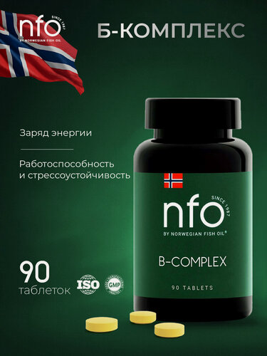 Изображение товара NFO Комплекс витаминов группы В для нервной системы , 90 таблеток по 500 мг