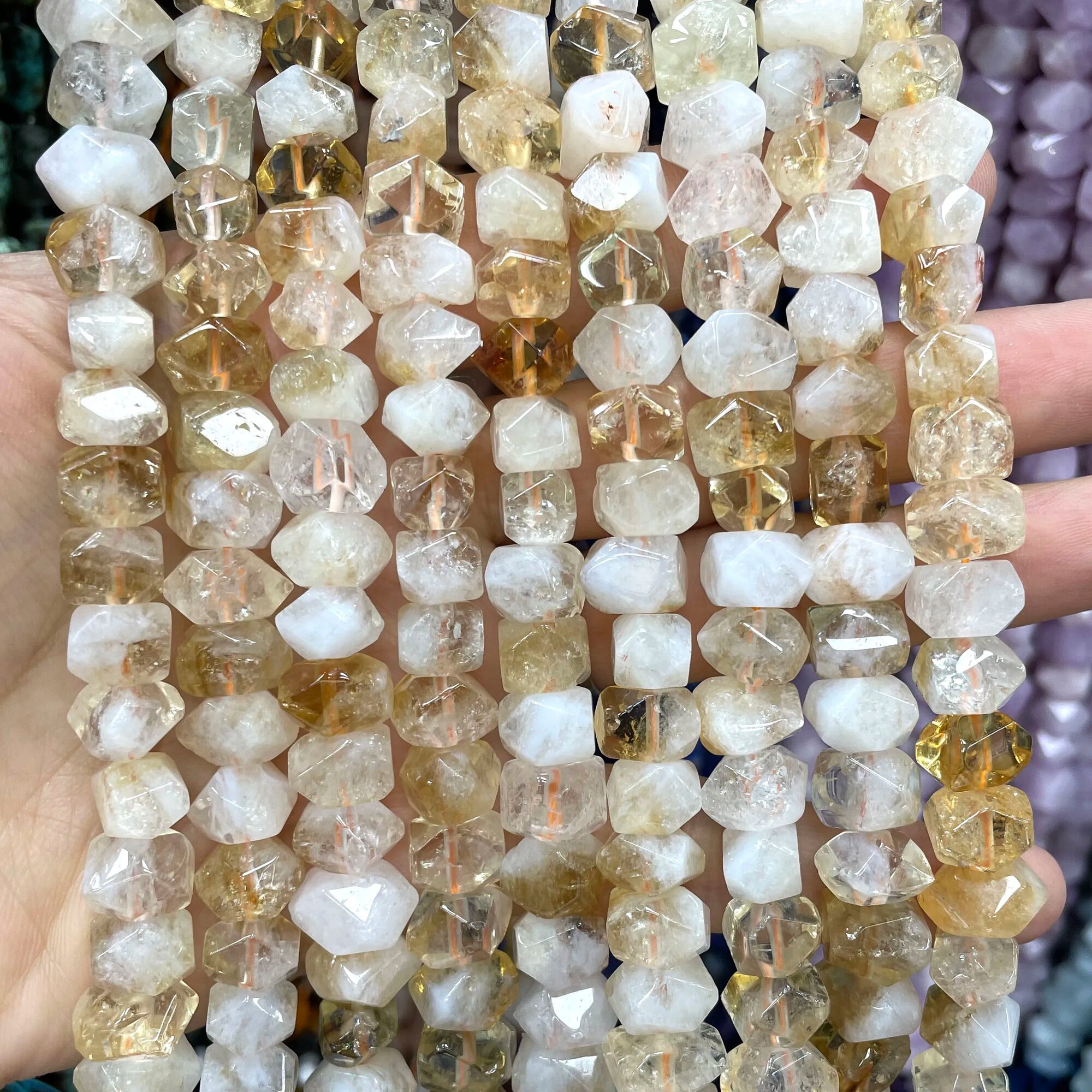 Бусины из цитрина, 6x11 мм
