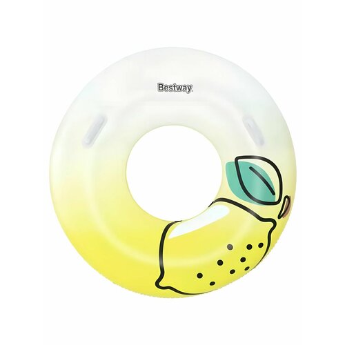 Надувной круг для плавания, с ручками, 114 см, Bestway, ремкомплект